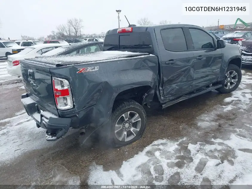 1GCGTDEN6H1231945 2017 Chevrolet Colorado Z71