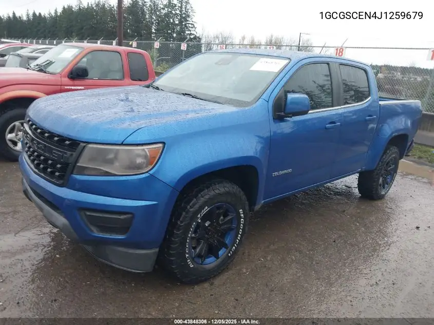 1GCGSCEN4J1259679 2018 Chevrolet Colorado Lt