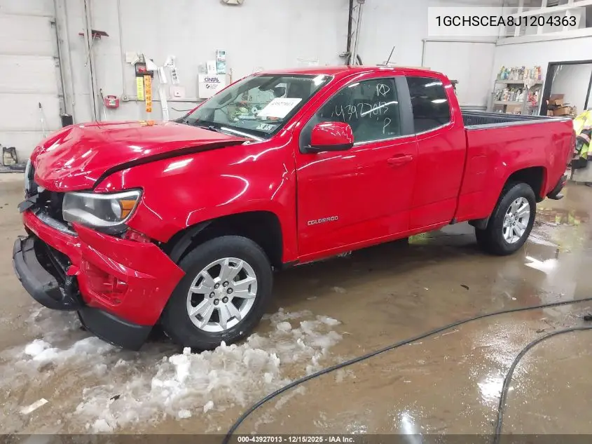 1GCHSCEA8J1204363 2018 Chevrolet Colorado Lt