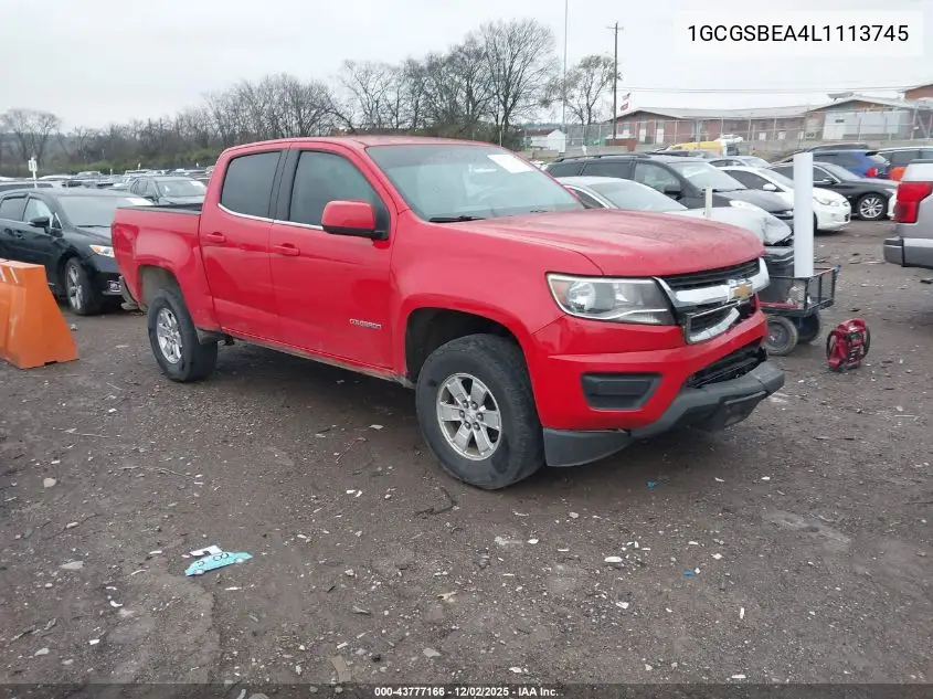 1GCGSBEA4L1113745 2020 Chevrolet Colorado 2Wd Short Box Wt