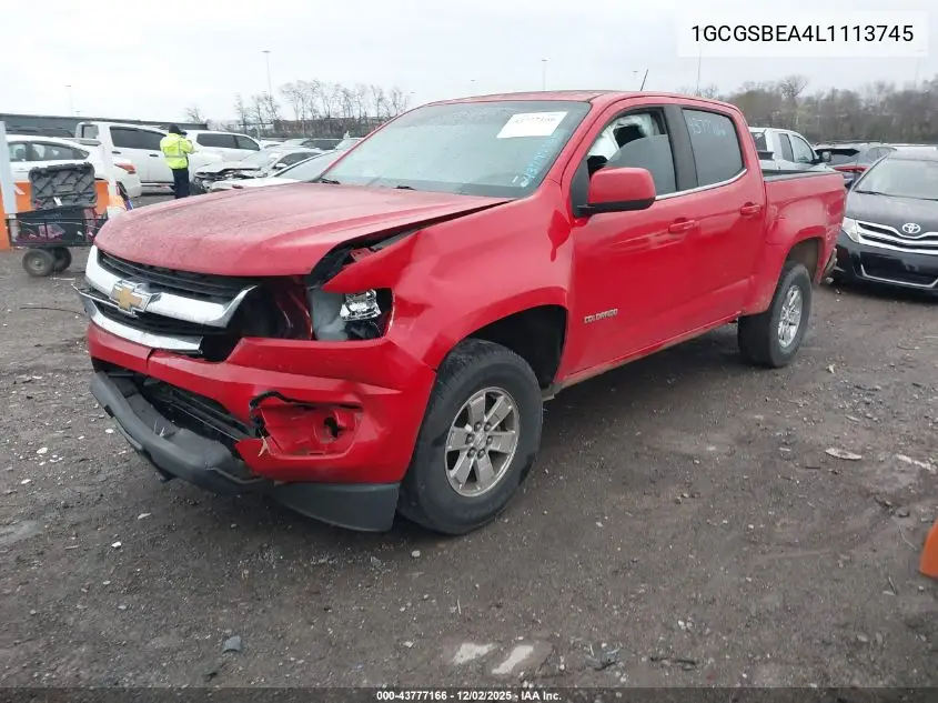 1GCGSBEA4L1113745 2020 Chevrolet Colorado 2Wd Short Box Wt