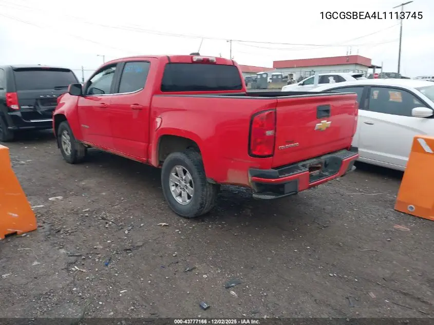 1GCGSBEA4L1113745 2020 Chevrolet Colorado 2Wd Short Box Wt