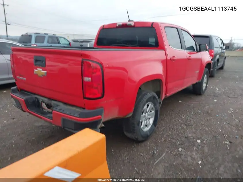 1GCGSBEA4L1113745 2020 Chevrolet Colorado 2Wd Short Box Wt