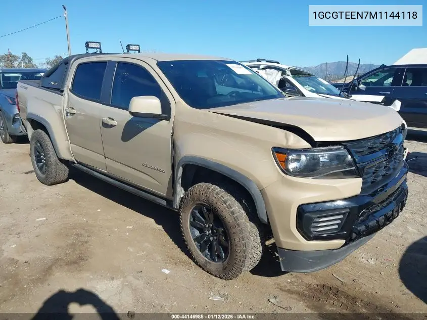 1GCGTEEN7M1144118 2021 Chevrolet Colorado 4Wd Short Box Zr2