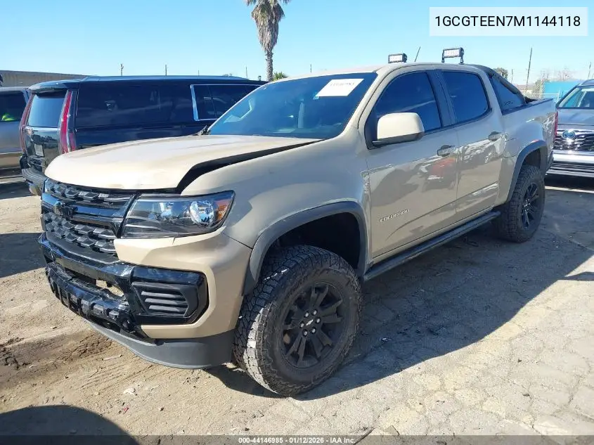 1GCGTEEN7M1144118 2021 Chevrolet Colorado 4Wd Short Box Zr2