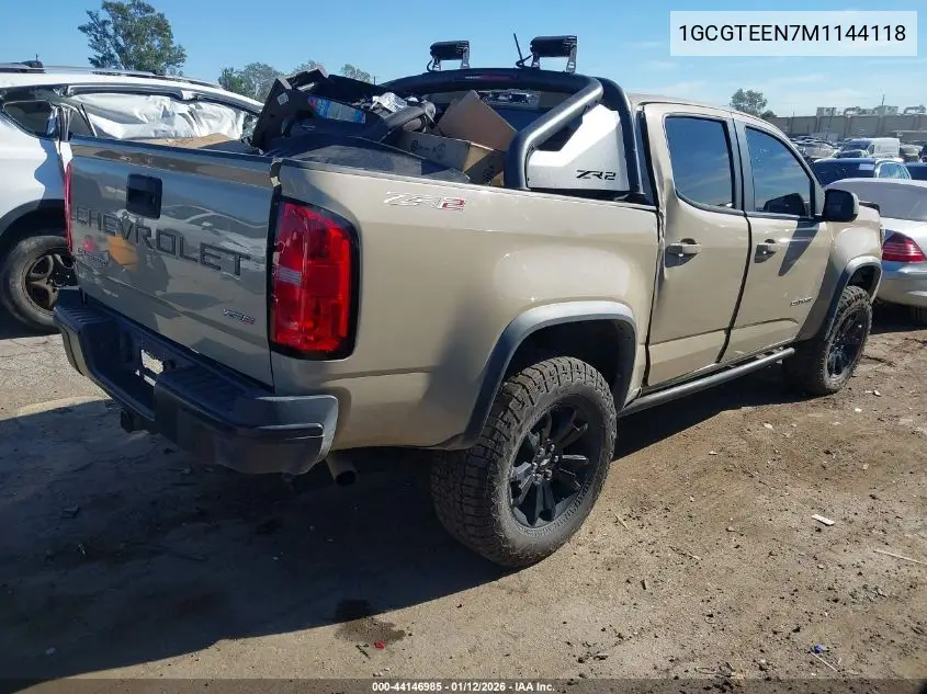 1GCGTEEN7M1144118 2021 Chevrolet Colorado 4Wd Short Box Zr2