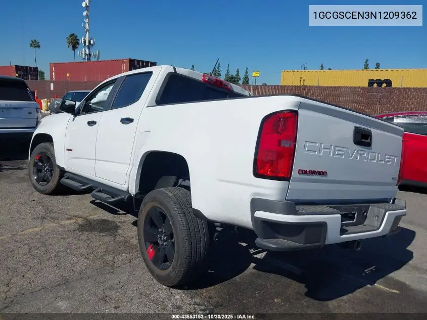 1GCGSCEN3N1209362 2022 Chevrolet Colorado 2Wd Short Box Lt