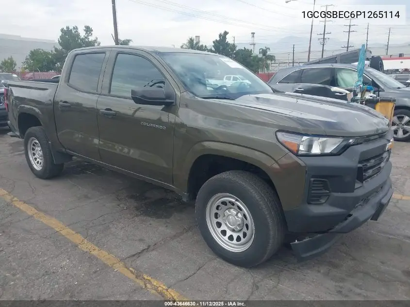 1GCGSBEC6P1265114 2023 Chevrolet Colorado 2Wd Short Box Wt