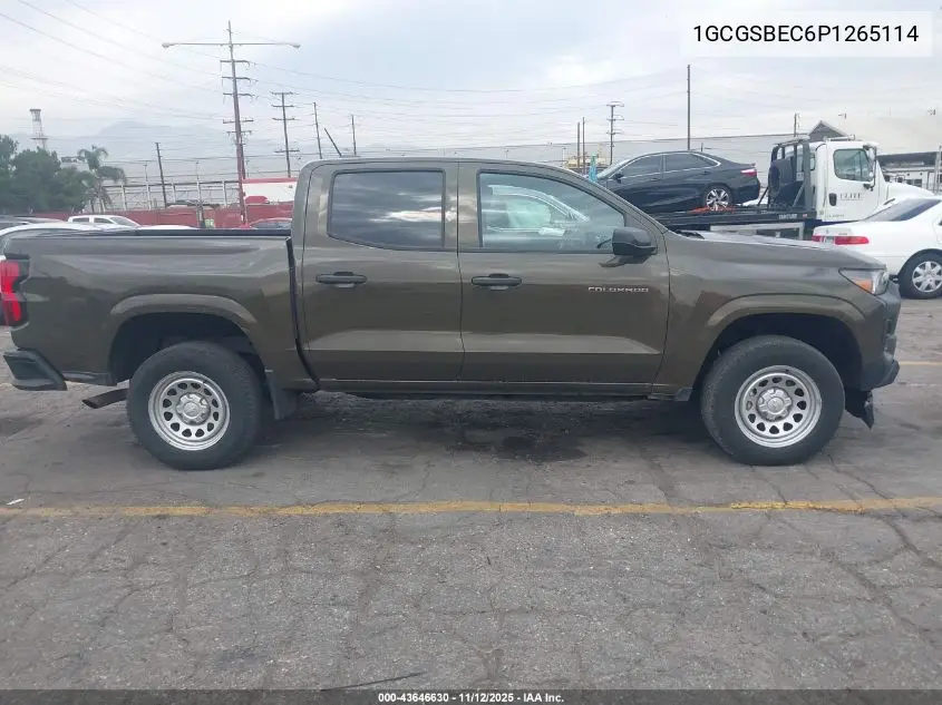 1GCGSBEC6P1265114 2023 Chevrolet Colorado 2Wd Short Box Wt