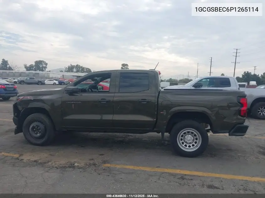 1GCGSBEC6P1265114 2023 Chevrolet Colorado 2Wd Short Box Wt