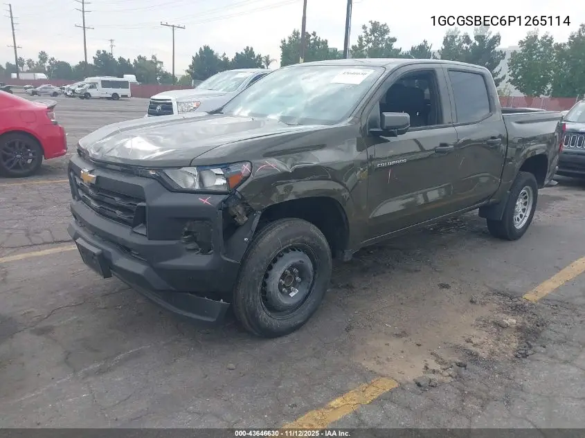1GCGSBEC6P1265114 2023 Chevrolet Colorado 2Wd Short Box Wt
