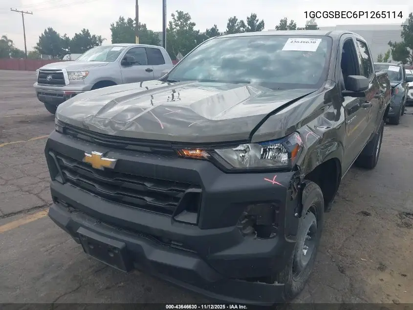 1GCGSBEC6P1265114 2023 Chevrolet Colorado 2Wd Short Box Wt