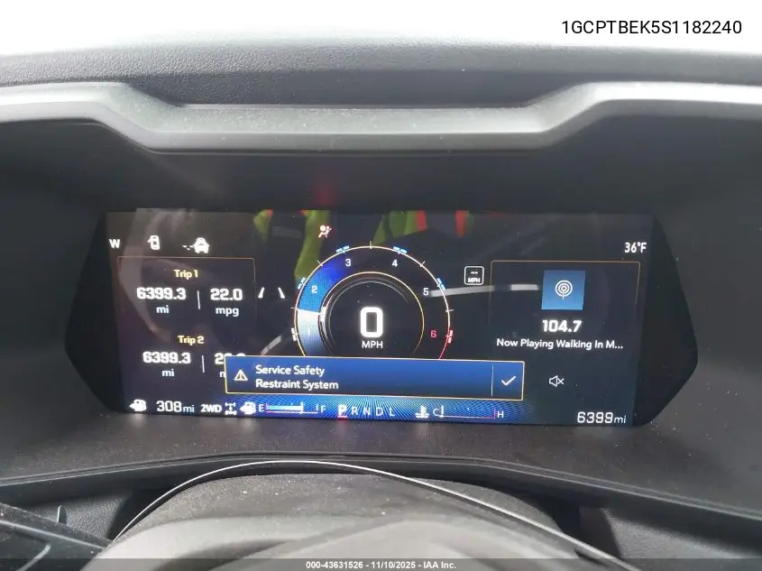 1GCPTBEK5S1182240 2025 Chevrolet Colorado 4Wd Wt