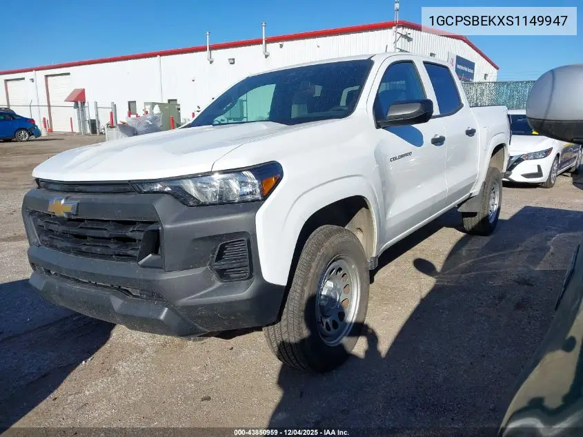 1GCPSBEKXS1149947 2025 Chevrolet Colorado 2Wd Wt