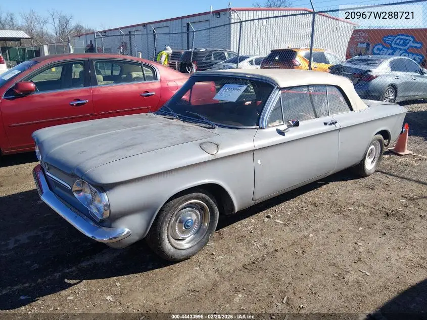 1962 Chevrolet Corvair VIN: 20967W288721 Lot: 44433995