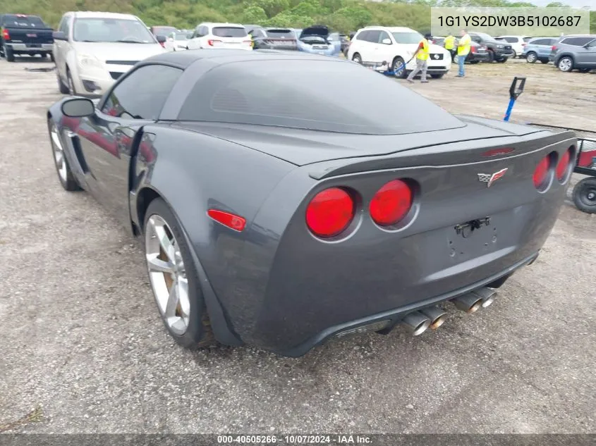 1G1YS2DW3B5102687 2011 Chevrolet Corvette Grand Sport