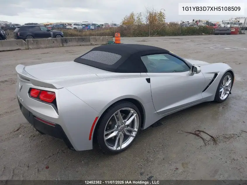 1G1YB3D7XH5108509 2017 Chevrolet Corvette Stingray 1Lt