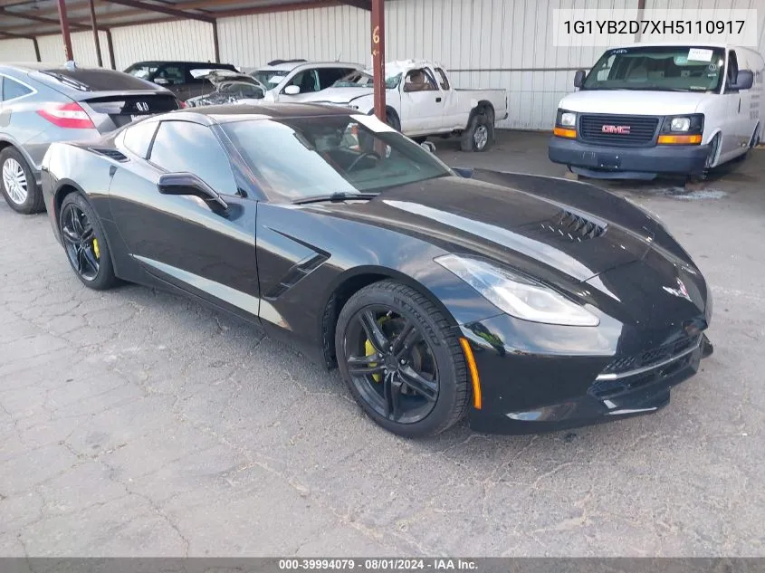 1G1YB2D7XH5110917 2017 Chevrolet Corvette Stingray