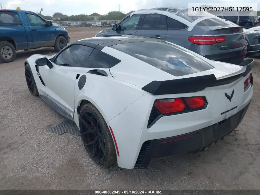 1G1YY2D77H5117595 2017 Chevrolet Corvette Grand Sport 2Lt