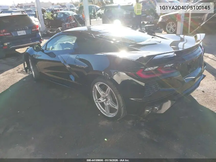1G1YA2D40P5100145 2023 Chevrolet Corvette Stingray Rwd 1Lt