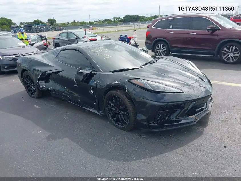 1G1YA3D43R5111360 2024 Chevrolet Corvette Stingray Rwd 1Lt