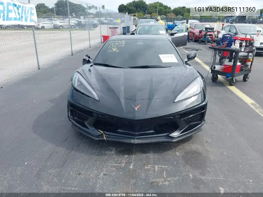 1G1YA3D43R5111360 2024 Chevrolet Corvette Stingray Rwd 1Lt