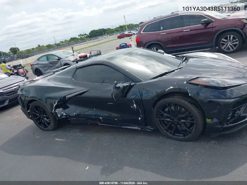 1G1YA3D43R5111360 2024 Chevrolet Corvette Stingray Rwd 1Lt