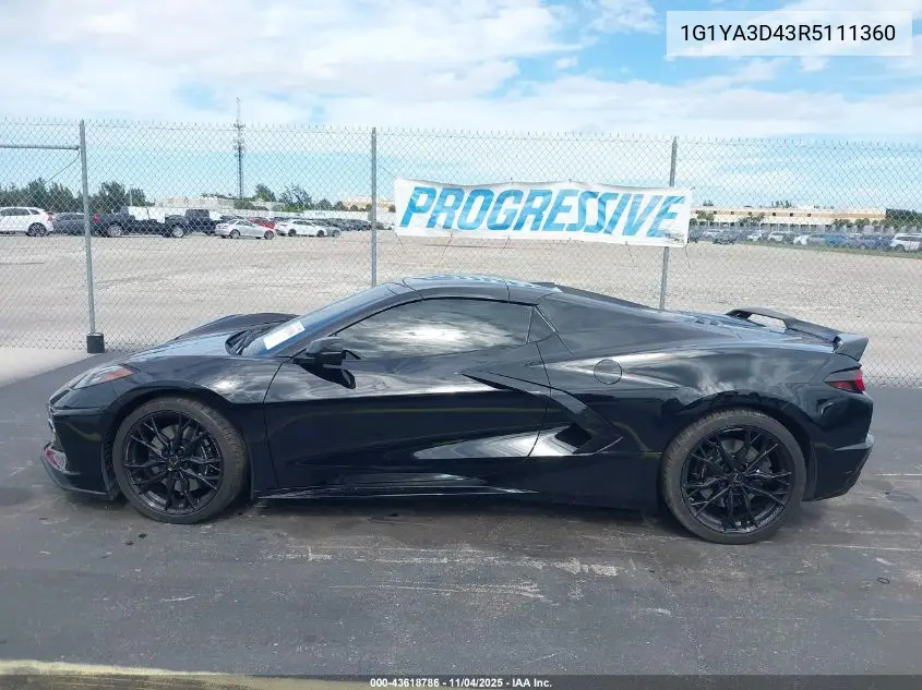 1G1YA3D43R5111360 2024 Chevrolet Corvette Stingray Rwd 1Lt