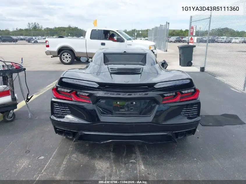 1G1YA3D43R5111360 2024 Chevrolet Corvette Stingray Rwd 1Lt