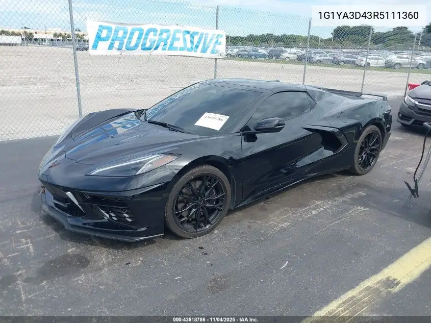 1G1YA3D43R5111360 2024 Chevrolet Corvette Stingray Rwd 1Lt