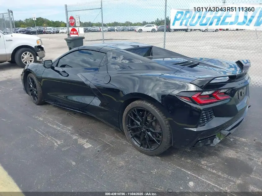 1G1YA3D43R5111360 2024 Chevrolet Corvette Stingray Rwd 1Lt
