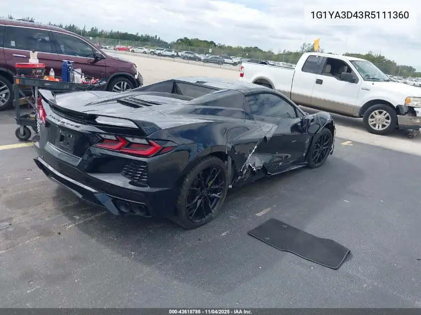 1G1YA3D43R5111360 2024 Chevrolet Corvette Stingray Rwd 1Lt