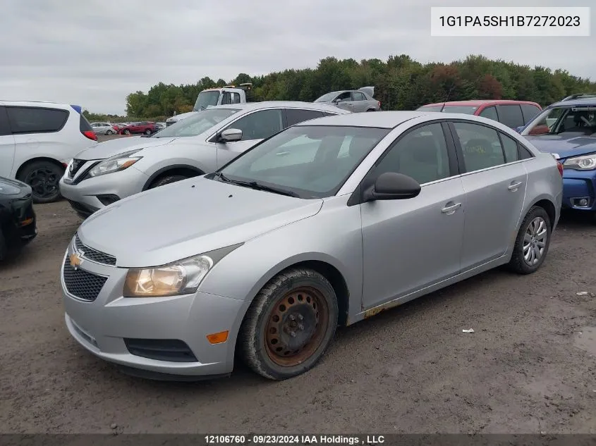 2011 Chevrolet Cruze VIN: 1G1PA5SH1B7272023 Lot: 12106760