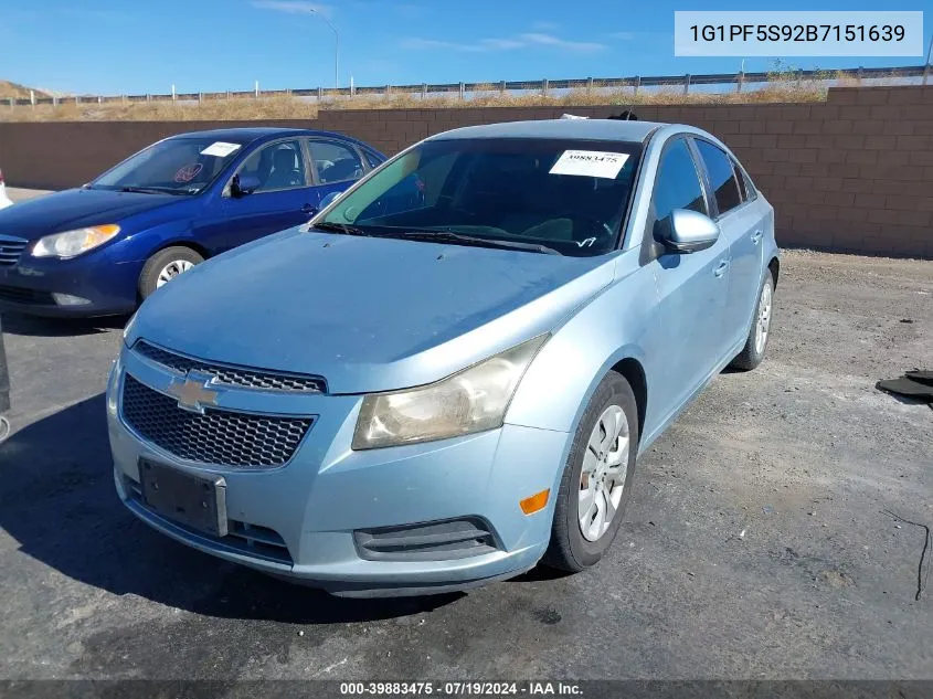 2011 Chevrolet Cruze 1Lt VIN: 1G1PF5S92B7151639 Lot: 39883475