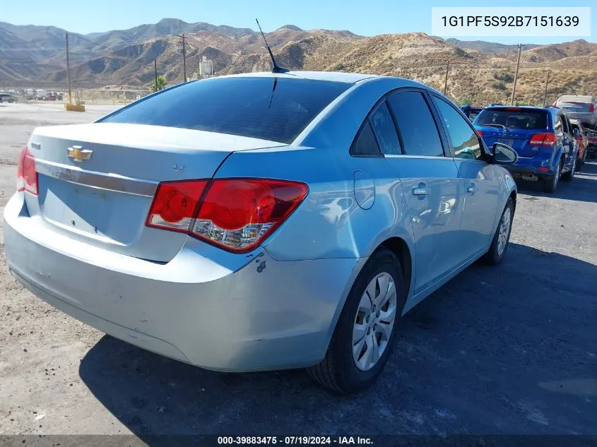 2011 Chevrolet Cruze 1Lt VIN: 1G1PF5S92B7151639 Lot: 39883475