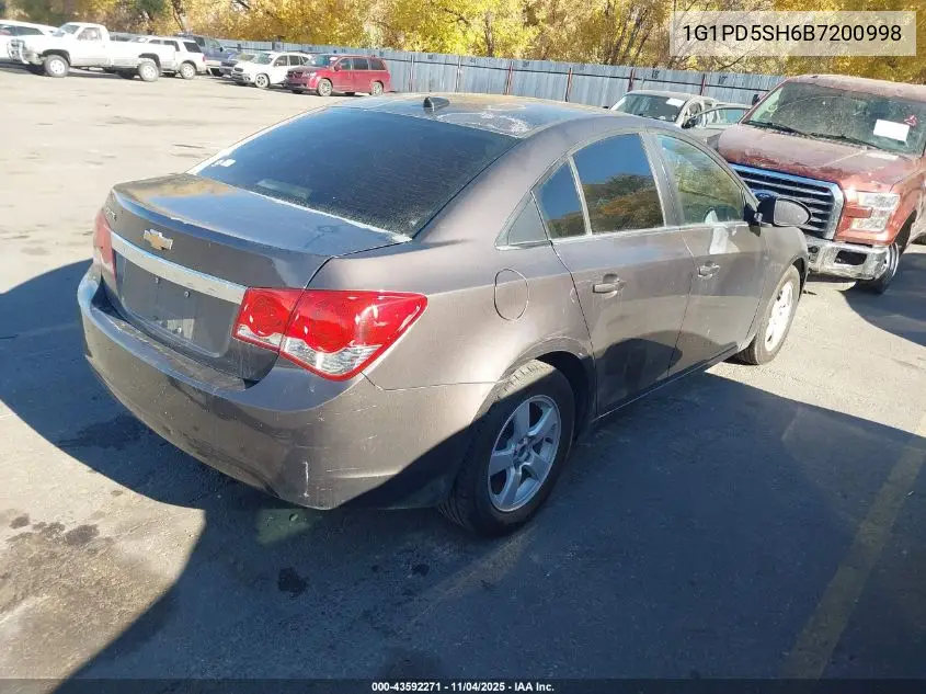 1G1PD5SH6B7200998 2011 Chevrolet Cruze Ls