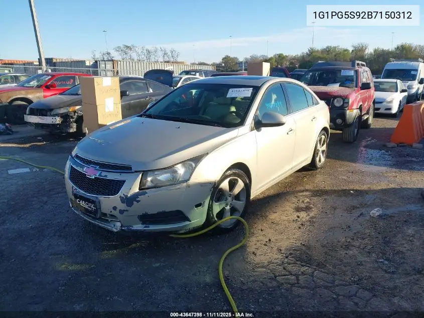 1G1PG5S92B7150312 2011 Chevrolet Cruze 2Lt