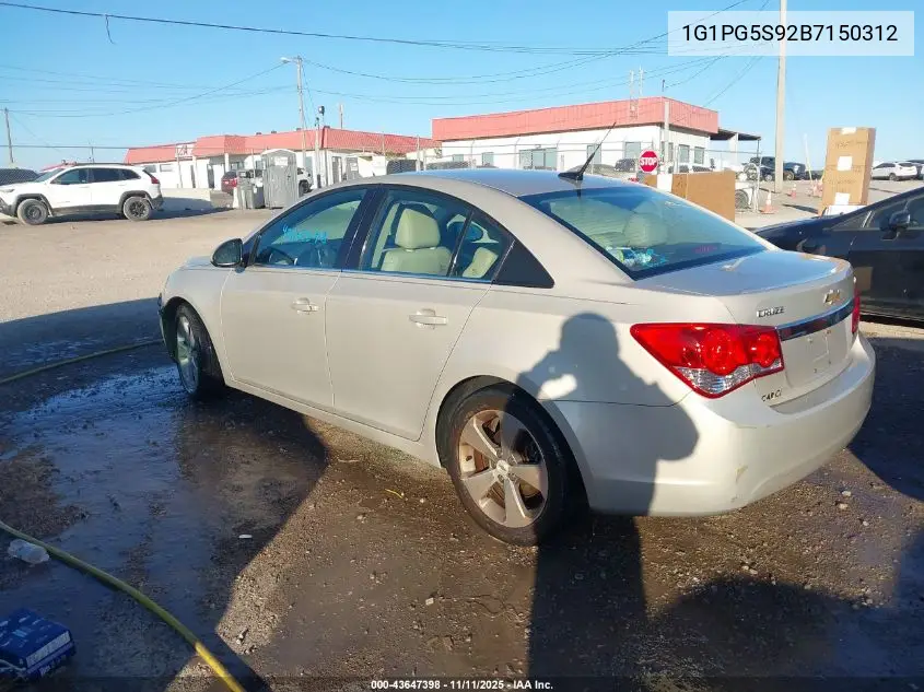 1G1PG5S92B7150312 2011 Chevrolet Cruze 2Lt