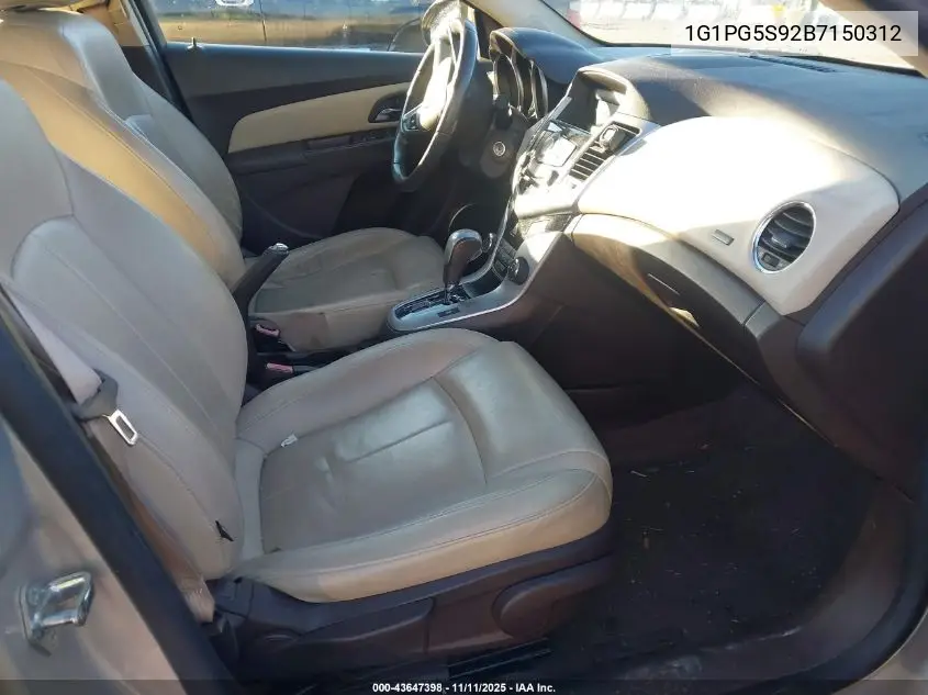 1G1PG5S92B7150312 2011 Chevrolet Cruze 2Lt