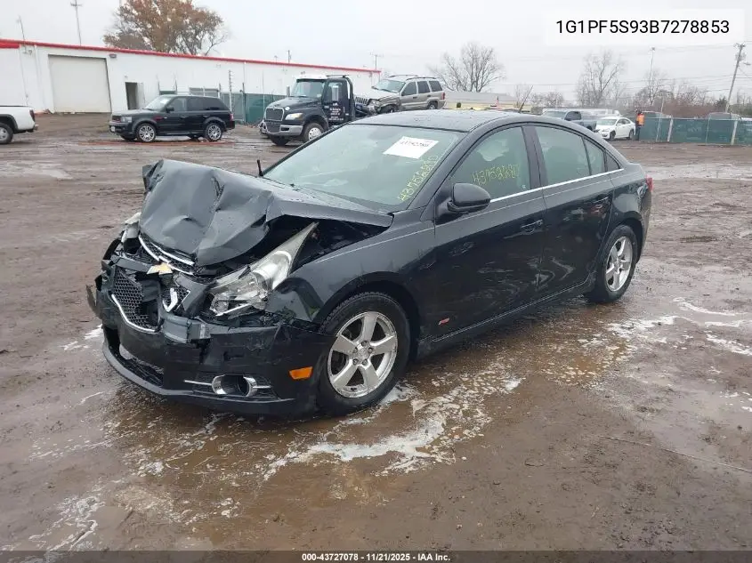 1G1PF5S93B7278853 2011 Chevrolet Cruze 1Lt