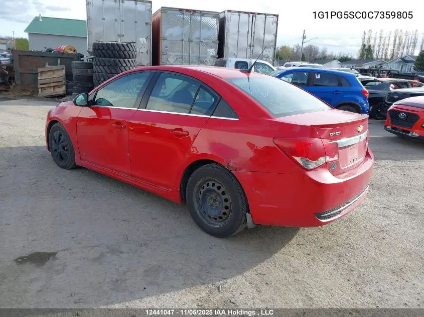 1G1PG5SC0C7359805 2012 Chevrolet Cruze Lt Turbo