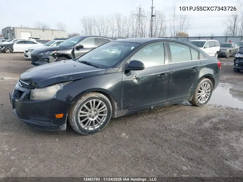 1G1PJ5SCXC7343726 2012 Chevrolet Cruze