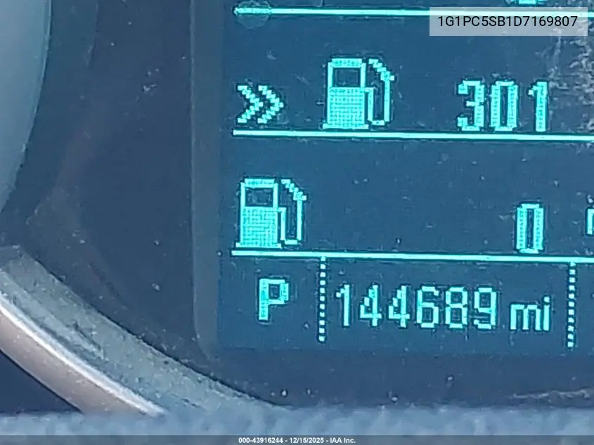 1G1PC5SB1D7169807 2013 Chevrolet Cruze 1Lt Auto