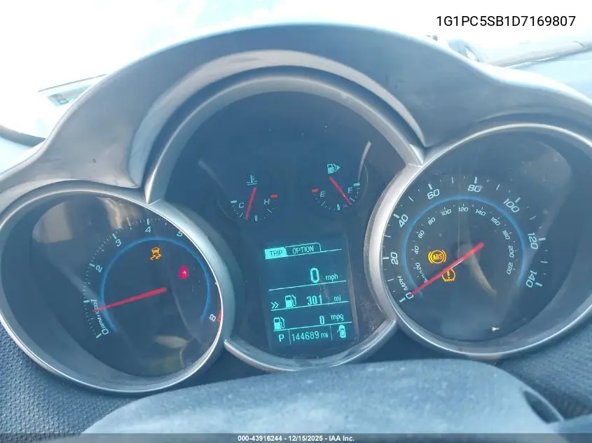 1G1PC5SB1D7169807 2013 Chevrolet Cruze 1Lt Auto