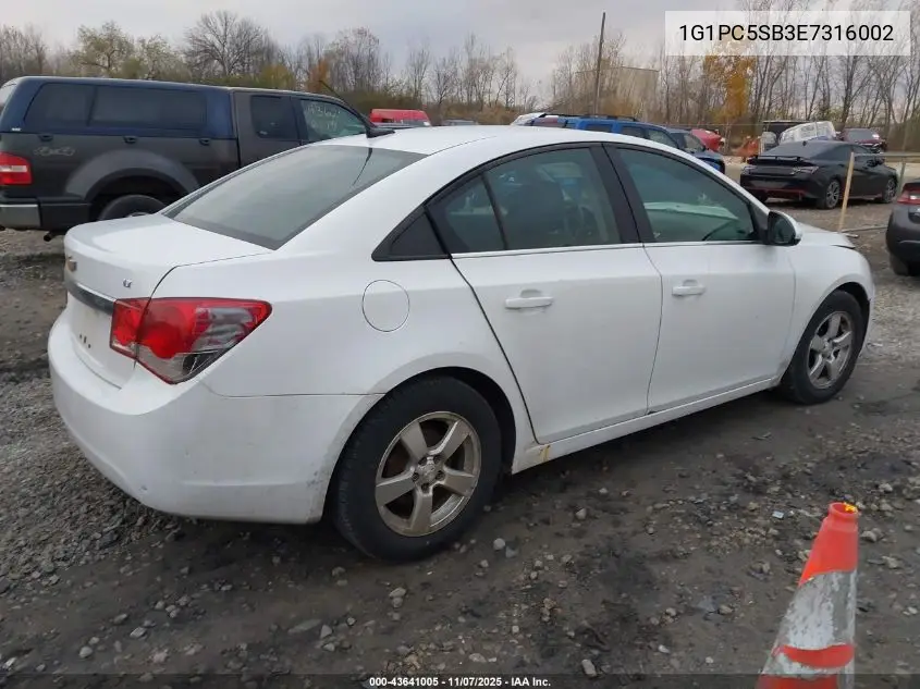 1G1PC5SB3E7316002 2014 Chevrolet Cruze 1Lt Auto