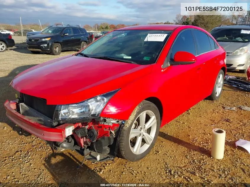 1G1PE5SB4F7200125 2015 Chevrolet Cruze 2Lt Auto