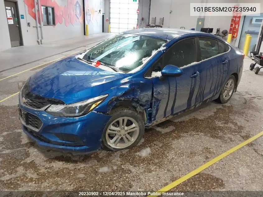 1G1BE5SM2G7235940 2016 Chevrolet Cruze Lt Turbo