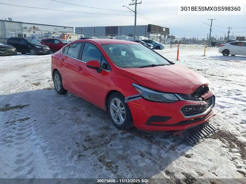 3G1BE5SMXGS598360 2016 Chevrolet Cruze Lt