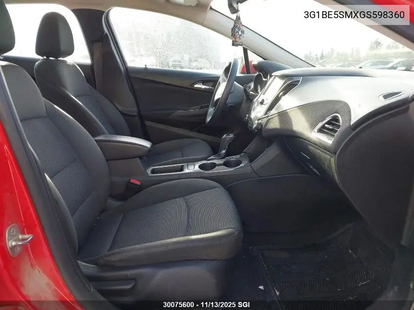 3G1BE5SMXGS598360 2016 Chevrolet Cruze Lt