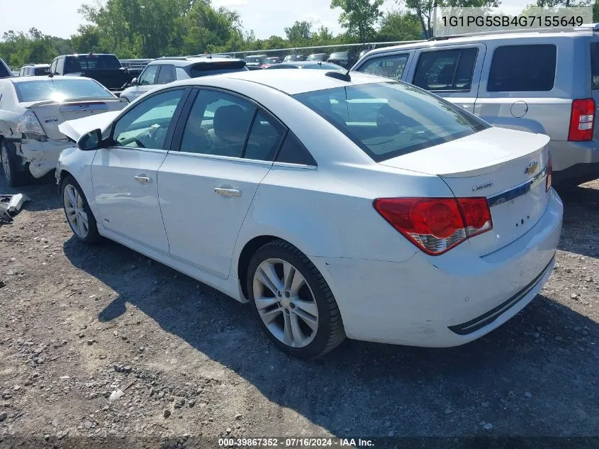 2016 Chevrolet Cruze Limited Ltz VIN: 1G1PG5SB4G7155649 Lot: 39867352